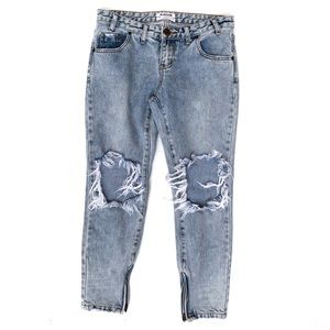 One Teaspoon Freebirds Distressed Zipper Ankle Jeans 27